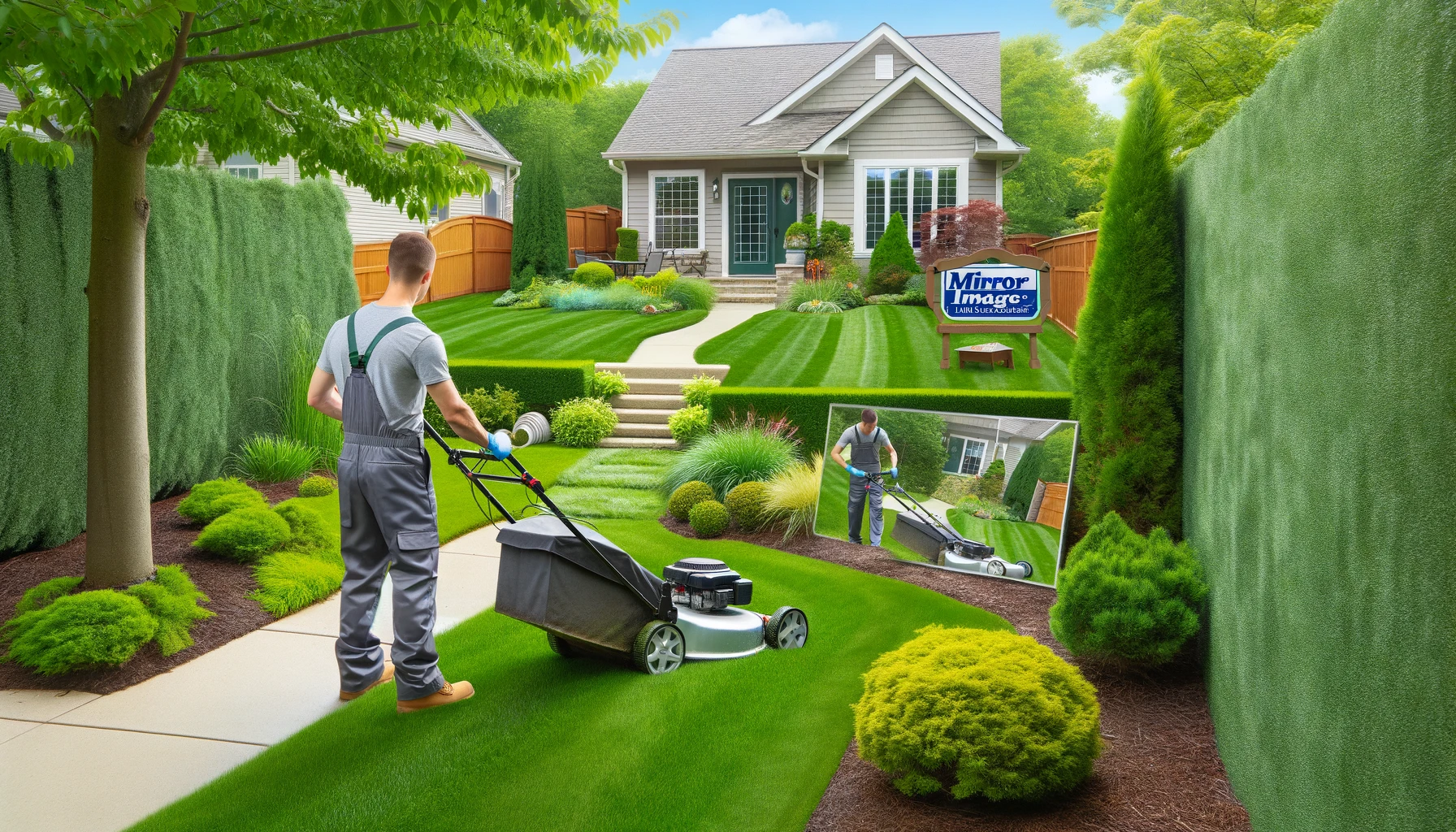 Lawn Care Service Highland IL Mirror Image